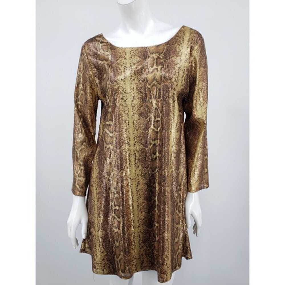 Show Me Your MumuGold Sequin Snakeskin Dress